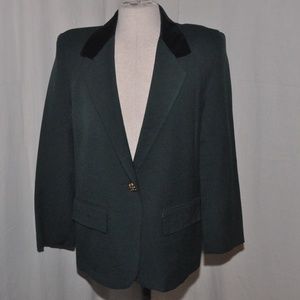 Braefair Green One Button Suit Jacket Size 12